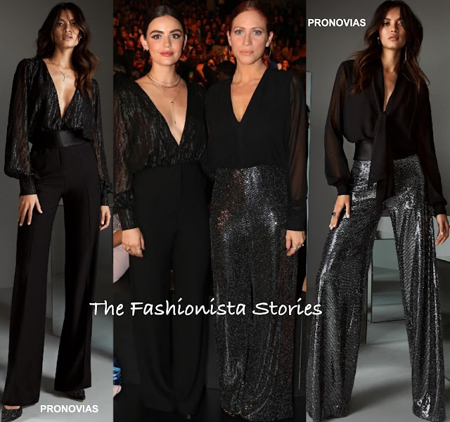 Lucy Hale & Brittany Snow in Pronovias at the Atelier Pronovias 2020