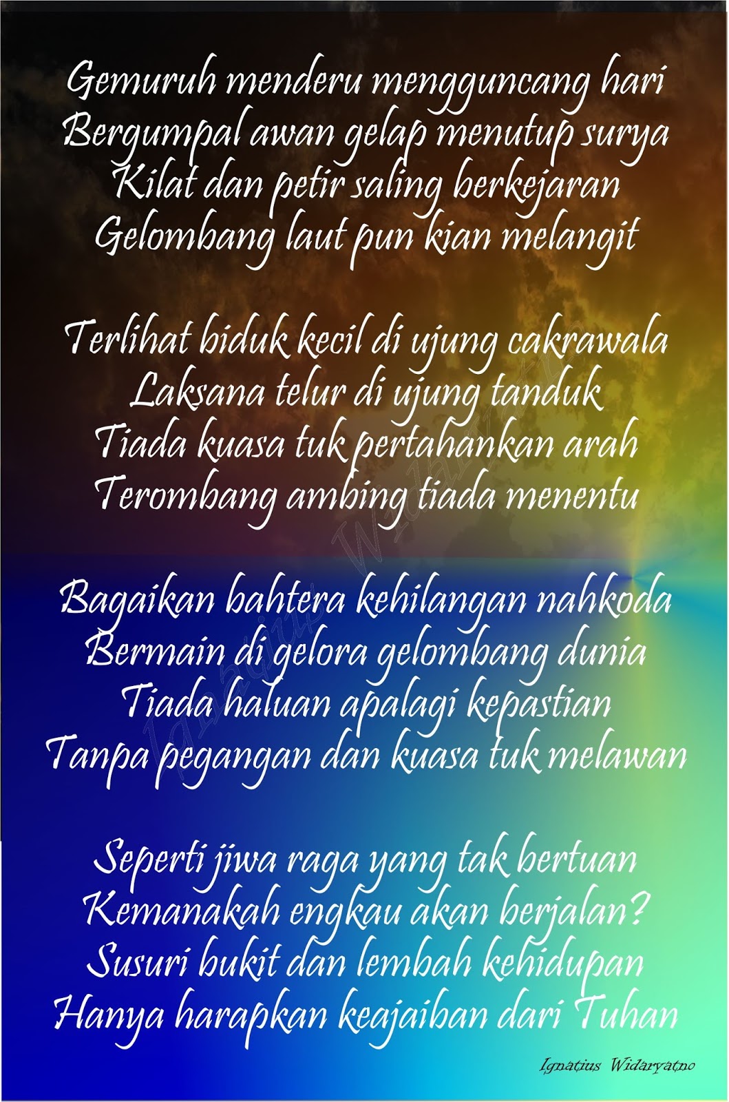 Kata Kata Mutiara Kehidupan dan Puisi Ungkapan Jiwa: Tuhanlah Nahkoda