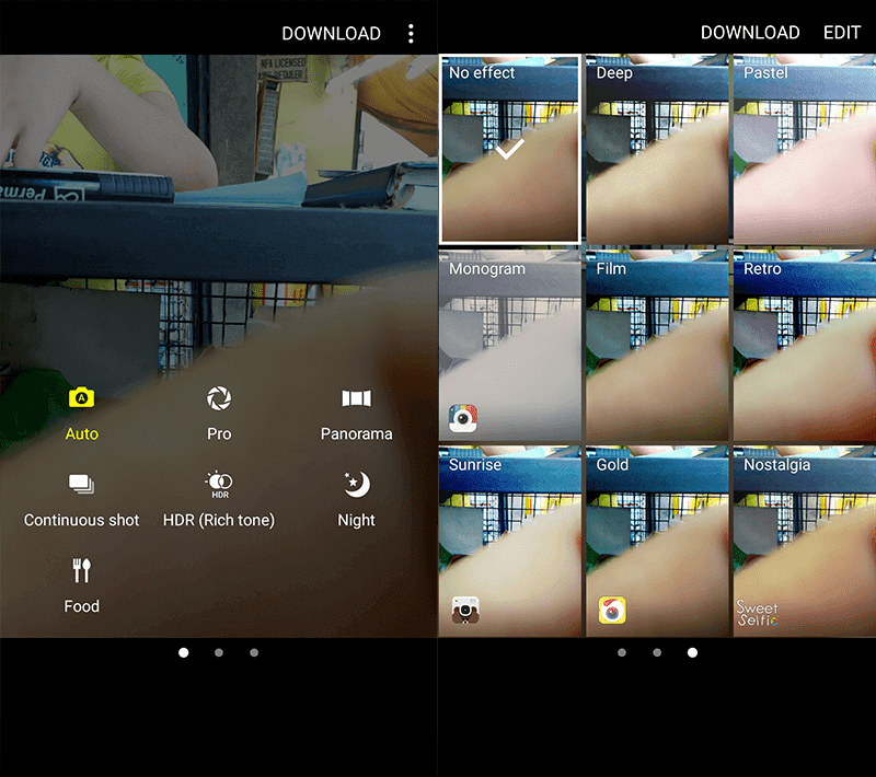 Camera interface and modes Camera interface and modes