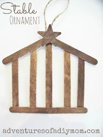 How to Make a Stable Ornament with craft sticks- Nativity Ornament