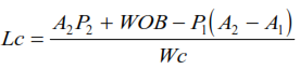 The Pressure Area Method equation 2 drill collars weight calculations