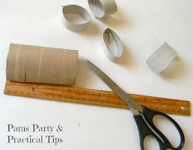 Cutting TP tubes in 1 inch pieces 