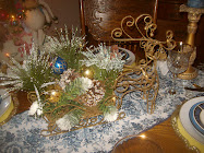 Merry Blue and Gold Christmas Setting
