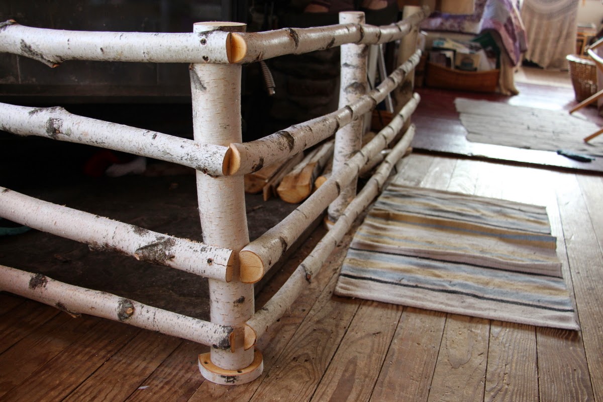 Natural Earth Farm A New Birch Fence Around the Wood Stove