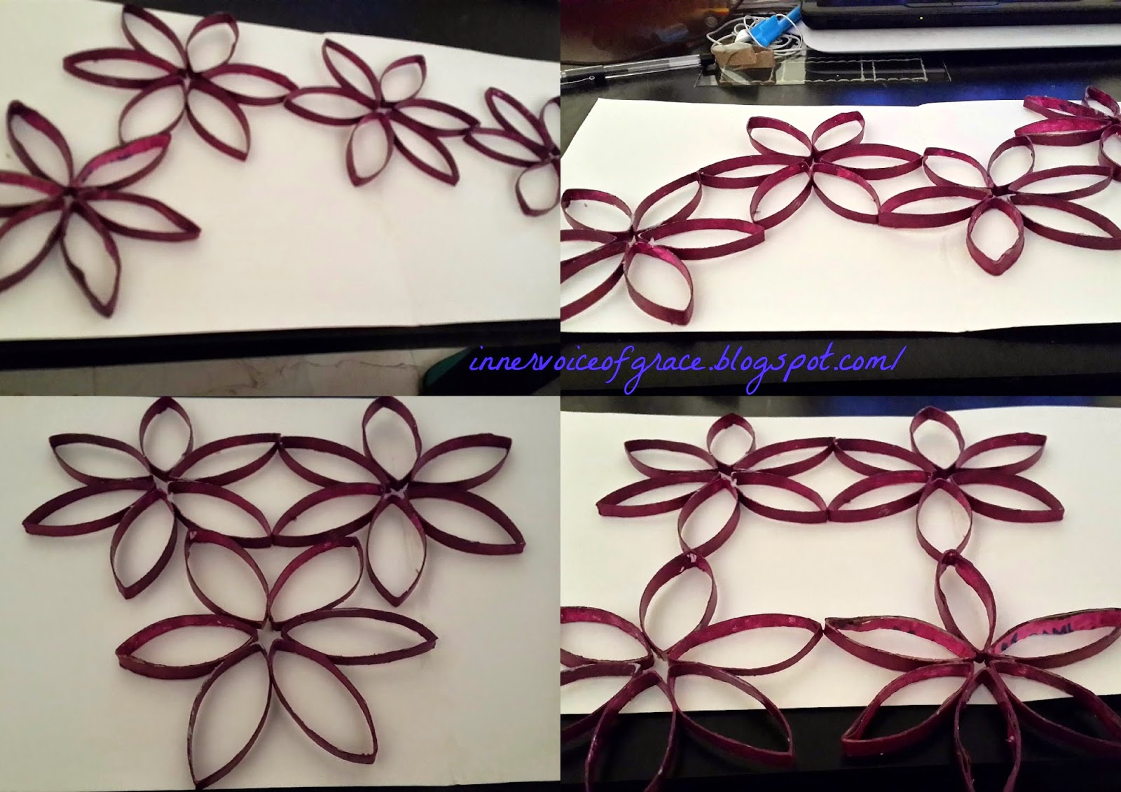 Poetic Mommy Tissue roll flowers wall decor