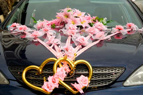 indian wedding flowers vehicles decoration