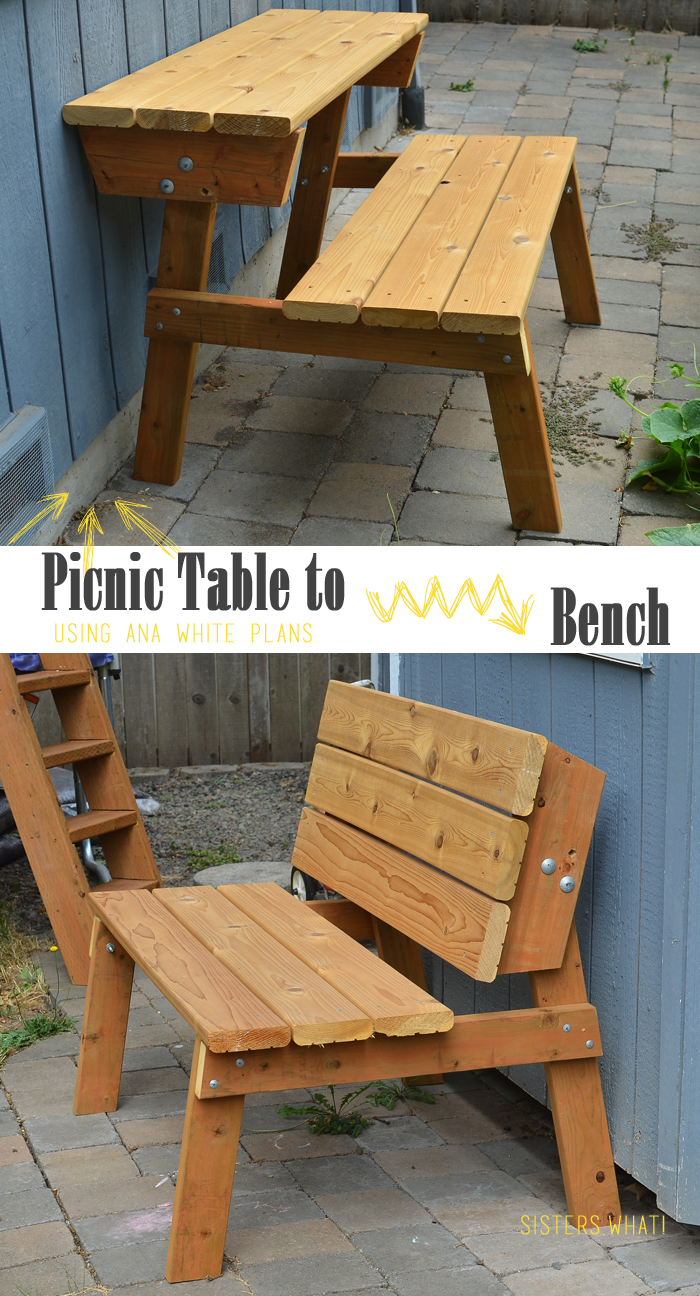 picnic table that turns into a bench