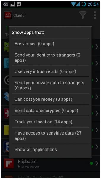 Clueful : Best Android Apps Privacy Analyser