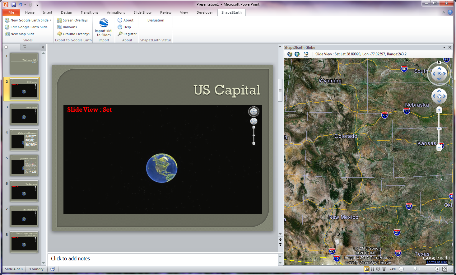 how to make a presentation in google earth
