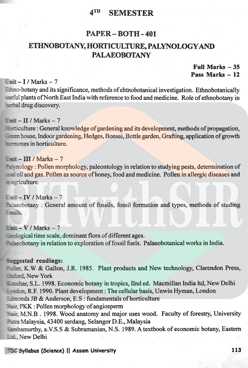 BOTANY HONOURS SUBJECT LIST NATIONAL UNIVERSITY visual data 2