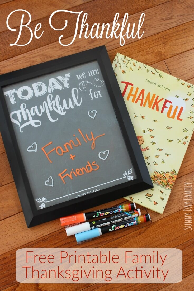 be thankful book inspired family thanksgiving activity with free