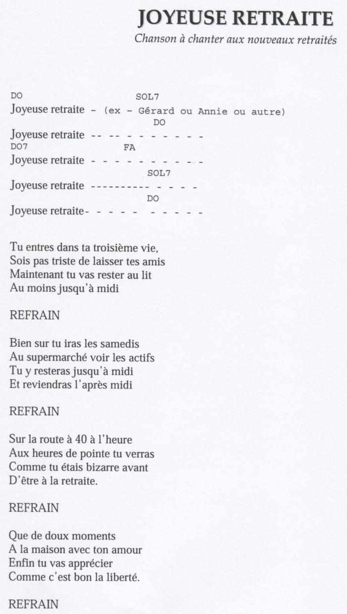BESSERON MUSICAMA Chanson,(Joyeuse retraite, version 3)