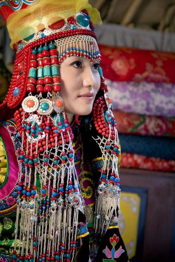Mongolian Traditional Hat with Ornament