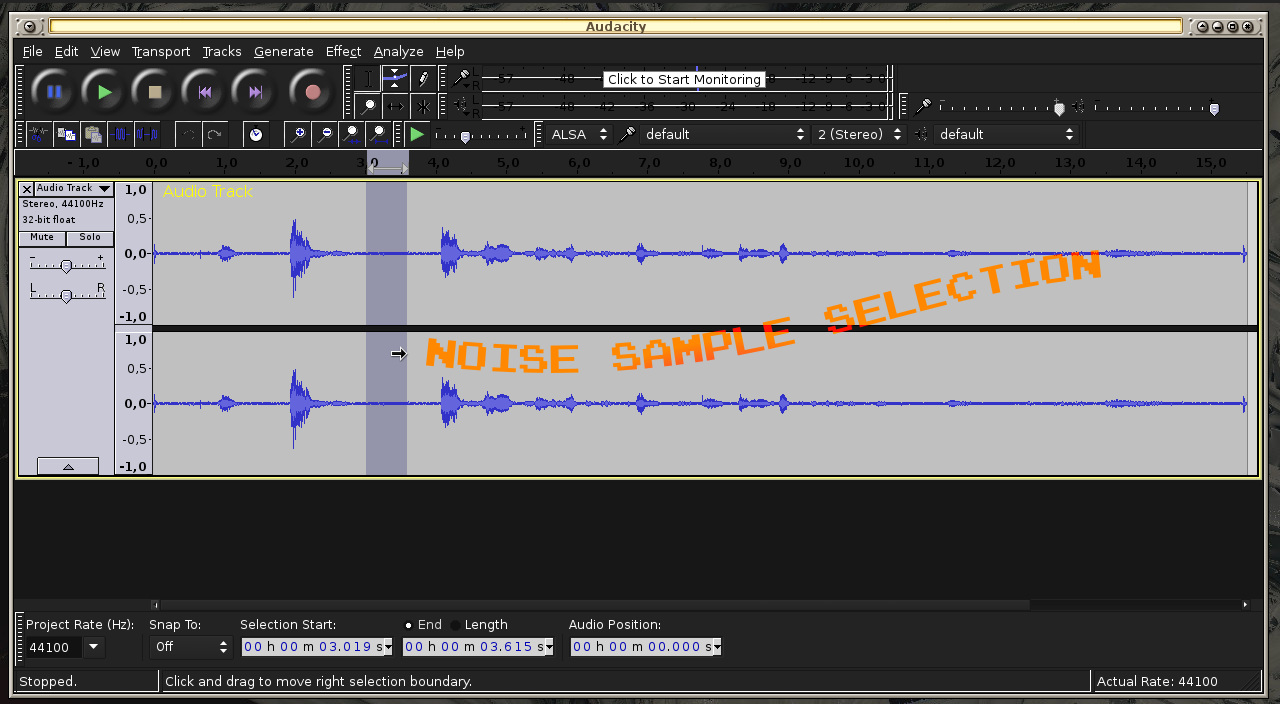Noise reduction with Audacity. bl(ツ)t project