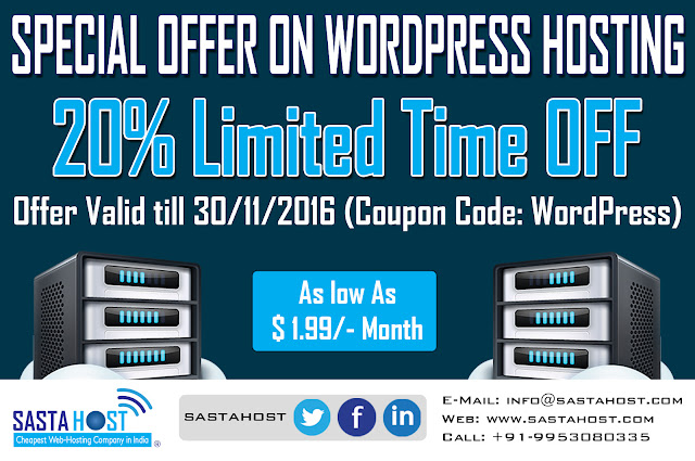 Limited Time Offer on Wordpress Shared Hosting