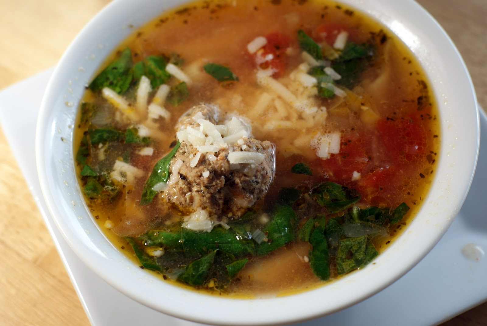 The Merlin Menu: Meatball Spinach Pasta Soup