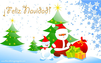 Fondos y wallpapers de navidad con Santa Claus y regalos