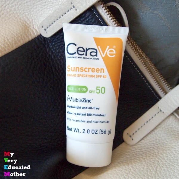 This little container of sunscreen by CeraVe is the perfect size for your purse. No excuse not to protect your skin! #CeraVeSkincare #CollectiveBias