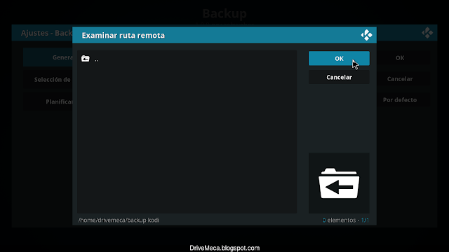 Navegamos hasta nuestra carpeta de backups ya creada Navegamos hasta nuestra carpeta de backups ya creada