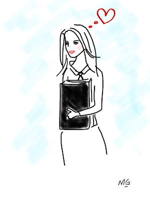 School Girl Carrying Text Book Cartoon Image