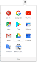 Menú de Google desplegado Menú de Google desplegado