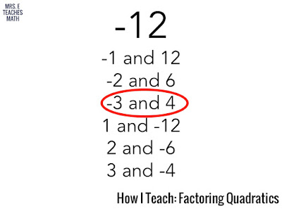 How I Teach Factoring Quadratics