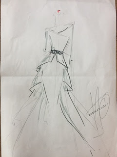 Boceto de una de las creaciones del diseñador Roberto Diz Boceto de una de las creaciones del diseñador Roberto Diz