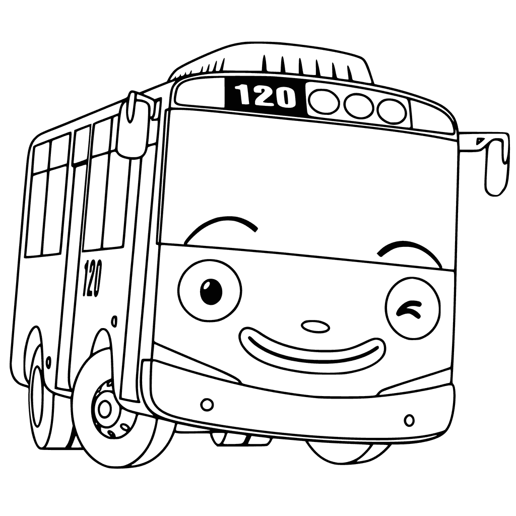 Mewarnai Gambar Bus Tayo Aneka Mewarnai