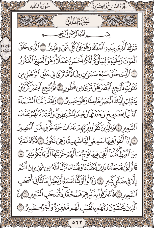 القرآن الجزء من الكريم والعشرون التاسع الجزء التاسع