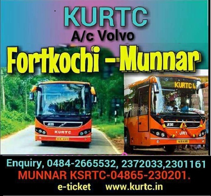 New Ac Volvo Fort Kochi To Munnar Low Floor Bus Service Timings