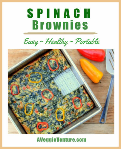 Spinach Brownies, another easy, healthy breakfast ♥ A Veggie Venture. Fresh & Flexible. Year-Round Kitchen Staple. Great for Meal Prep. Weight Watchers Friendly. Low Carb. Low Cal. Vegetarian.