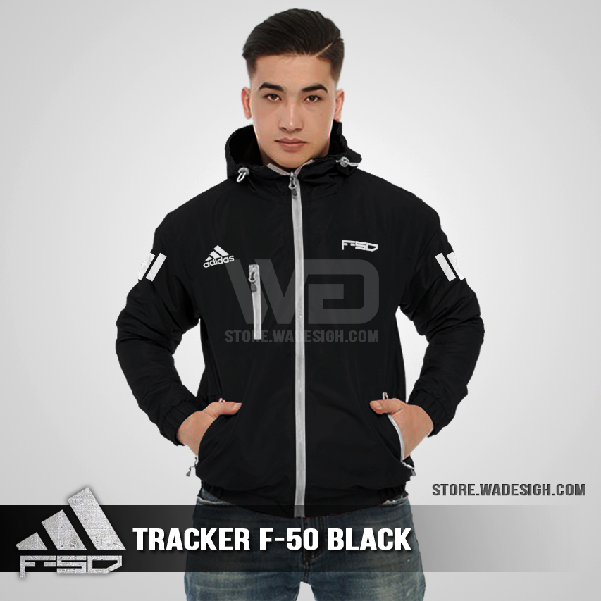 Jaket Tracker Waterproof Adidas F-50 Hitam