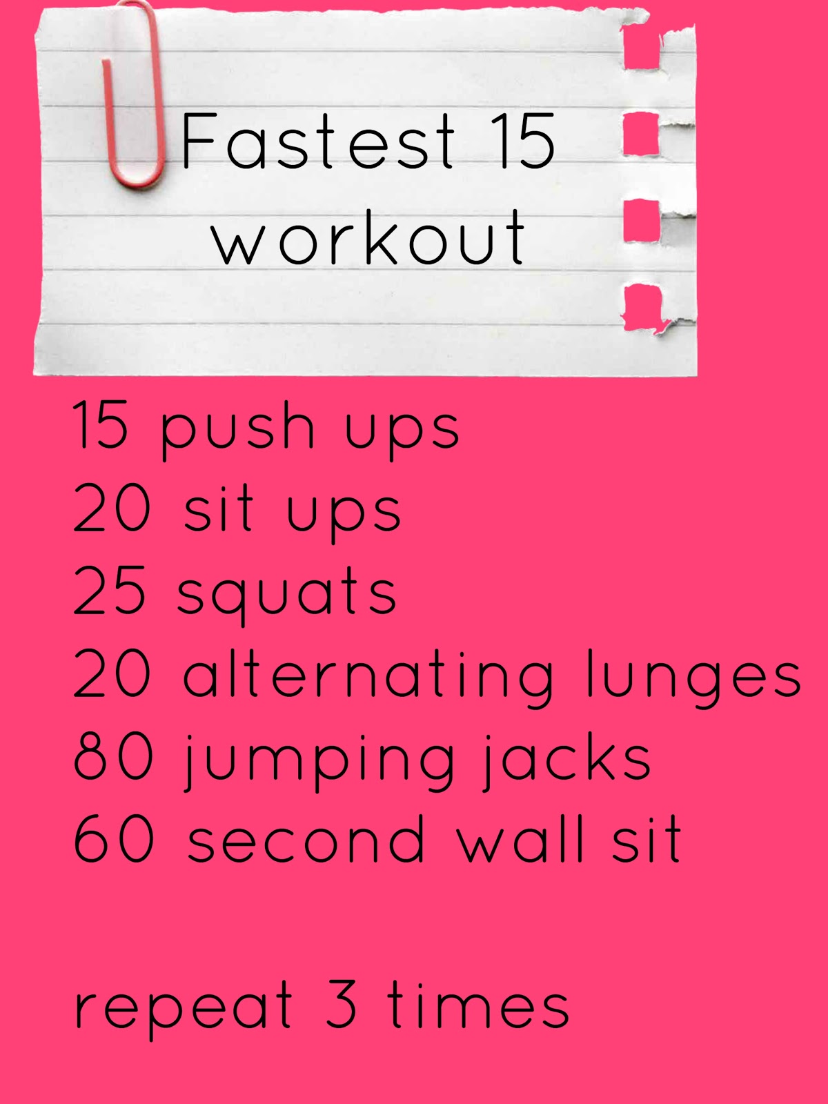 Fastest 15 workout