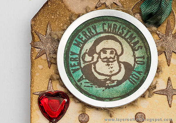 Layers of ink - Snowman Shimmery Tag Tutorial by Anna-Karin with Tim Holtz Simon Says Stamp STAMPtember set