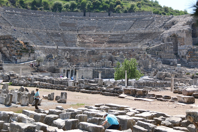The remains of Ephesus Theatre in Kusadasi, Turkey The remains of Ephesus Theatre in Kusadasi, Turkey