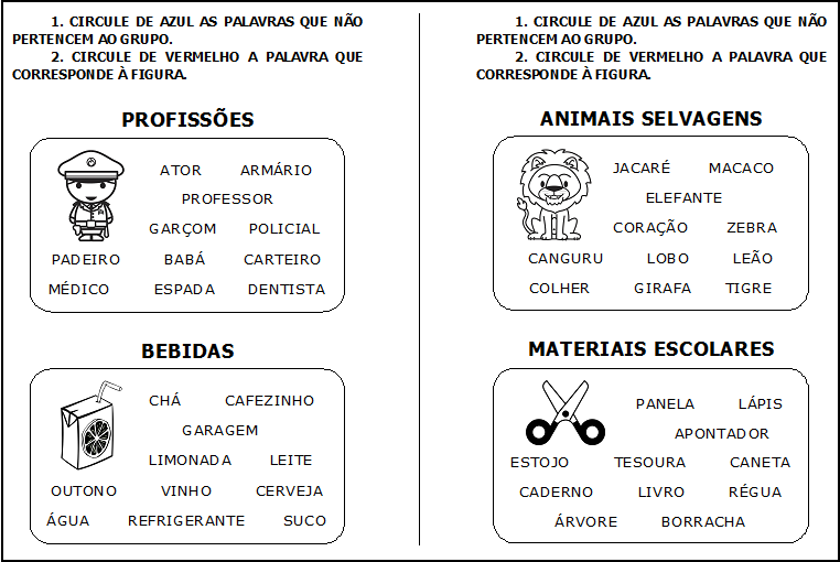 Passatempo Infantil: Caça Palavras Para Imprimir Com Imagens