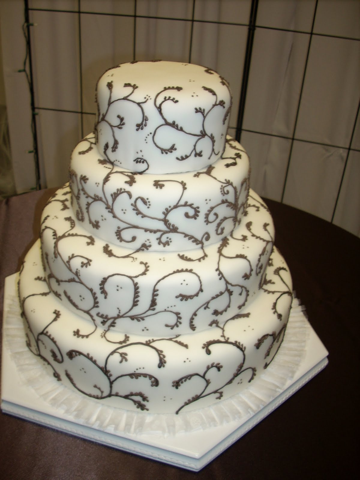 Sweet Netties Fondant covered with chocolate scroll work