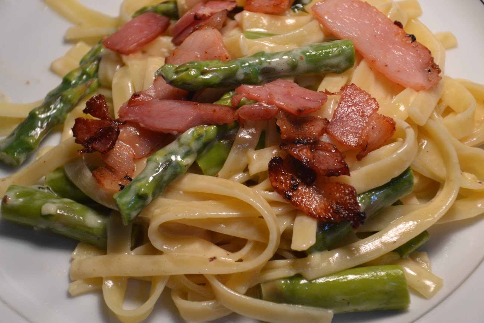 My Recipe BlogBook Fettuccine with Asparagus, Parmesan, and Prosciutto