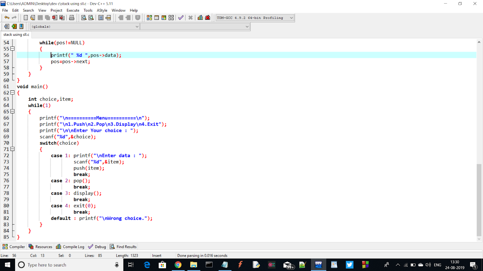 Linked list stack c - androidqust