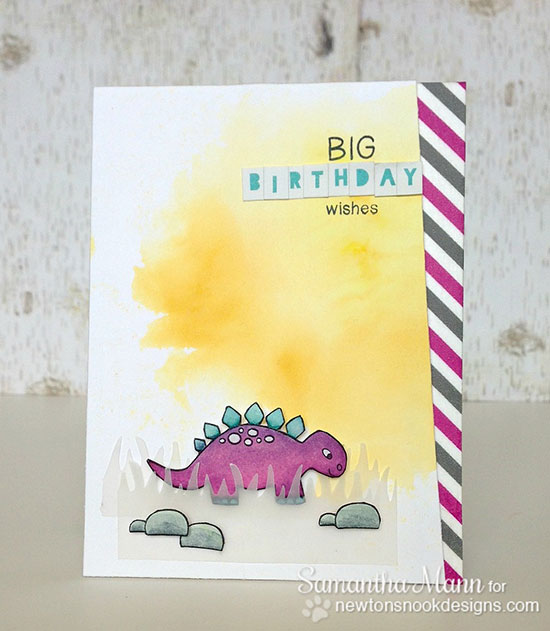Dino Birthday Wishes with Samantha Mann | Prehistoric Pals Stamp Set | Newton's Nook Designs