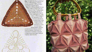 Idea para el día de la madre: bolso tejido con ganchillo con grannys triangulares