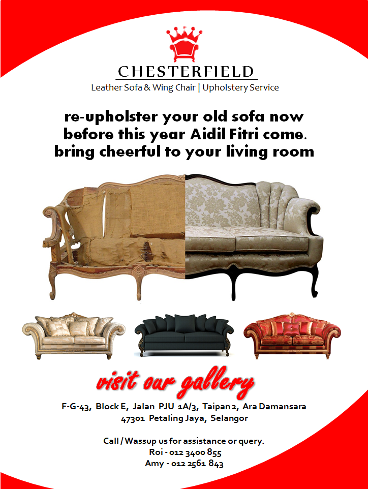 ROYALE CHESTERFIELD Upholstery Service for Old Sofa & Chairs