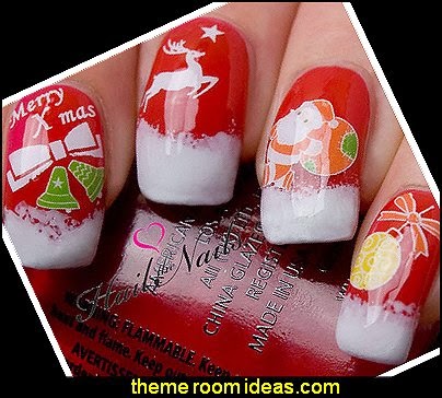 Christmas Nail Art Wraps Water Transfers Decals nail art - Christmas nails - Christmas nail stickers - Winter holidays nail design ideas - Christmas nail art - Christmas snowflakes snowmen nail art stickers - Christmas themed stickersnail art decals - cute nails - nail art design ideas - themed nail decals - cute nail decals - cute nail stickers - Christmas Nail Art Wraps Water Transfers Decals
