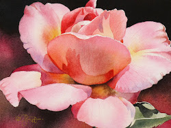 watercolor pink rose realism beginner instructional contemporary