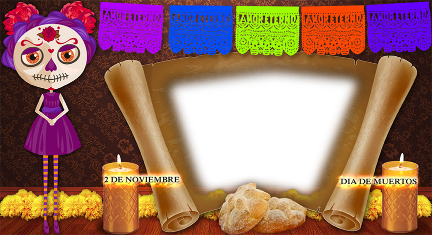 Ofrenda para el día de muertos - Marcos en psd y png para descargar gratis.