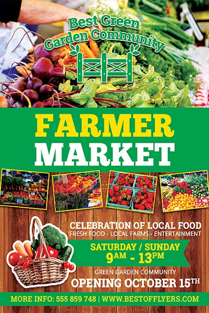 Plantilla para flyers, banner o posters de : venta de verduras, hortalizas o supermercado