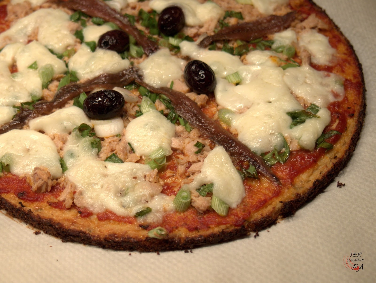 Per sucarhi pa, gastronomía y viajes Pizza de coliflor Per sucarhi pa, gastronomía y viajes Pizza de coliflor