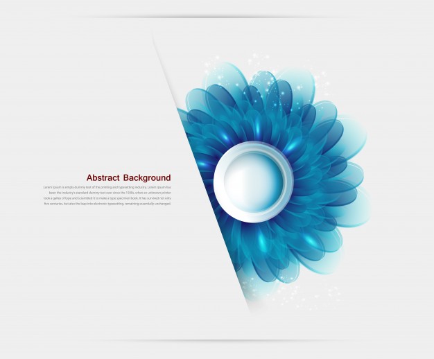 Vector Illustration With blue flowers and Free Vector
