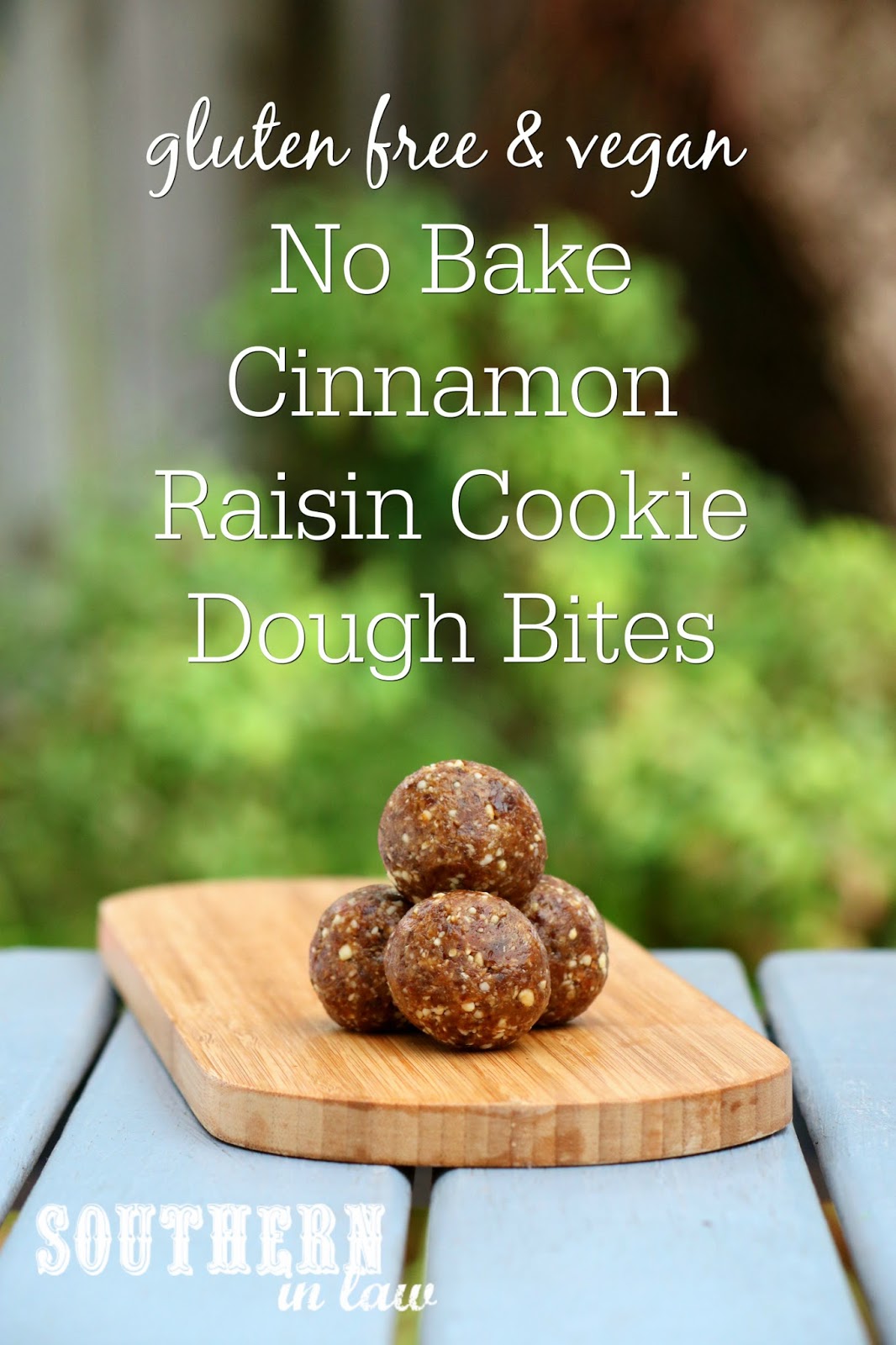 Southern In Law Recipe No Bake Cinnamon Raisin Cookie Dough Bites (Gluten Free & Vegan)