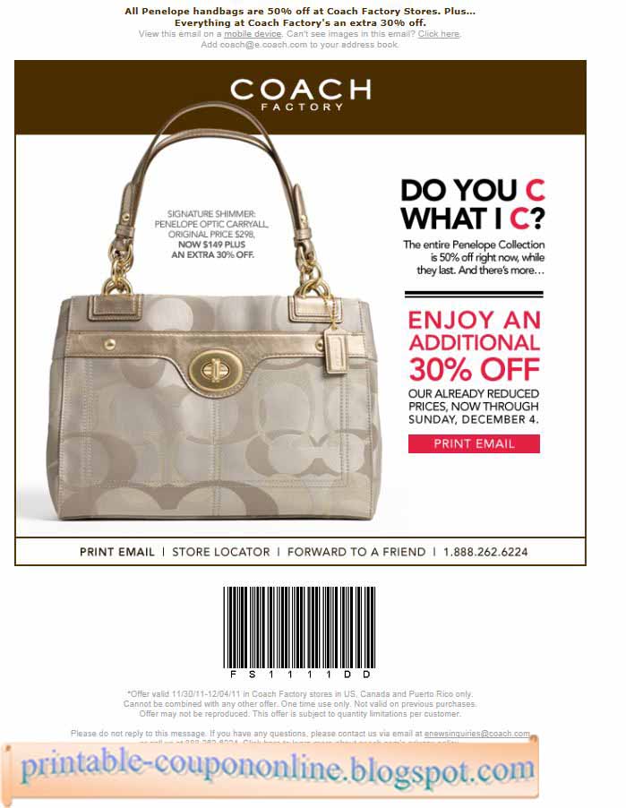 Coach printable coupons january 2018